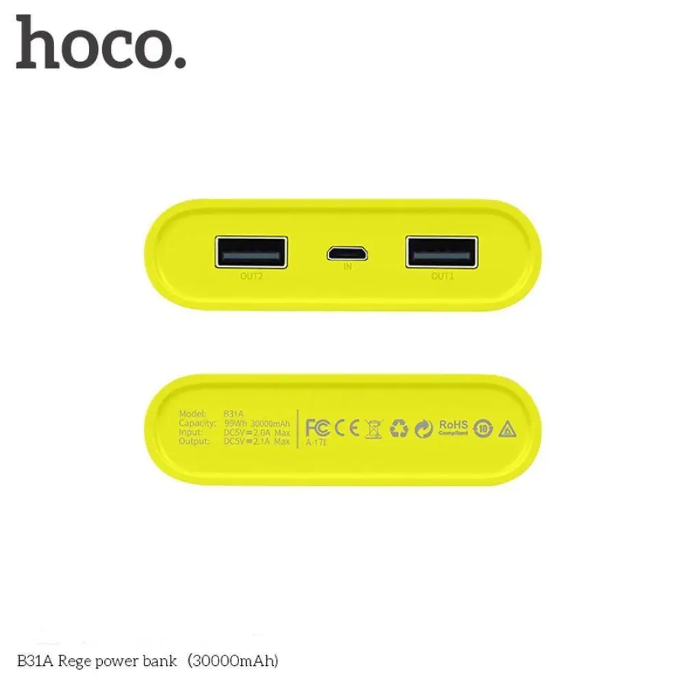 HOCO power Bank 30000 мАч 18650 аккумулятор, внешние аккумуляторы, портативное зарядное устройство для мобильного телефона, power bank, быстрая зарядка для iPhone xiao