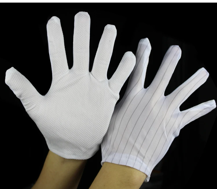 antistatic glove upset Some plastic polyester antistatic gloves non