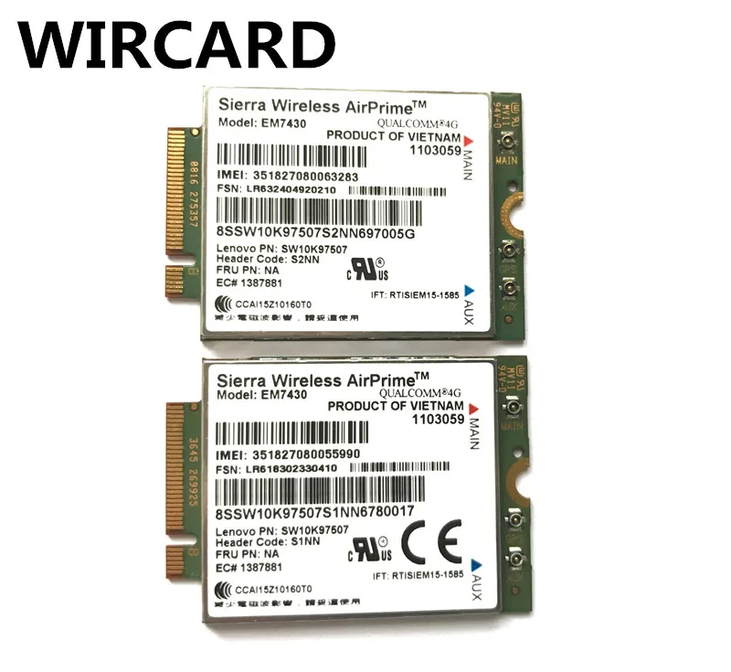 Cartão para Thinkpad 4g Wcdma Módulo Gnss X270 x1 Carbono 5th Gen 20hq 20hr Yoga Tablet 2 Em7430 Fdd - Tdd Lte 4 EM7430 FDD TDD LTE 4G WCDMA Módulo