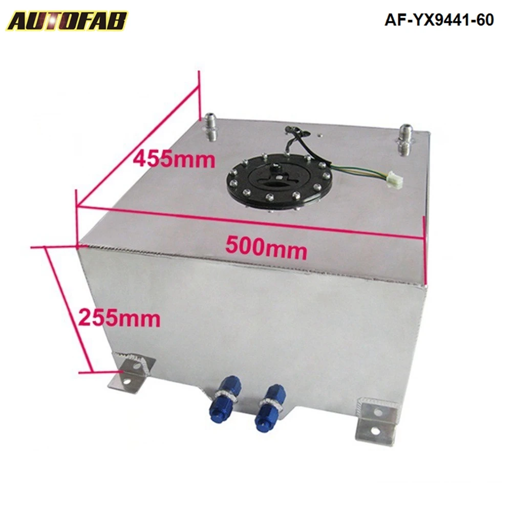 60L полированный алюминиевый гоночный/Дрифт/уличный топливный газовый бак+ уровень отправителя AF-YX9441-60