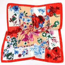 Silk Scarves for Women Print Square Multicolor Square Scarf New Design Print Shawl Wraps Echarpe 90x90cm свитшот print bar square