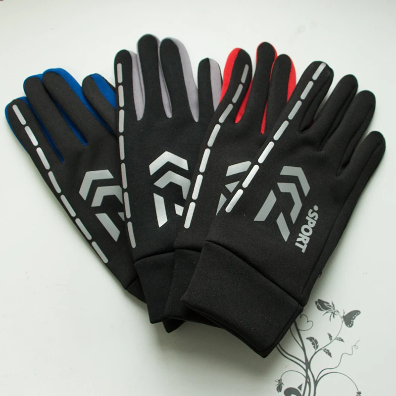 

Winter DAIWA DAWA Plus Velvet Waterproof Windproof Outdoor Sports Fishing Glove Full Fingers Keep Warm Anti-slip Fishing Gloves