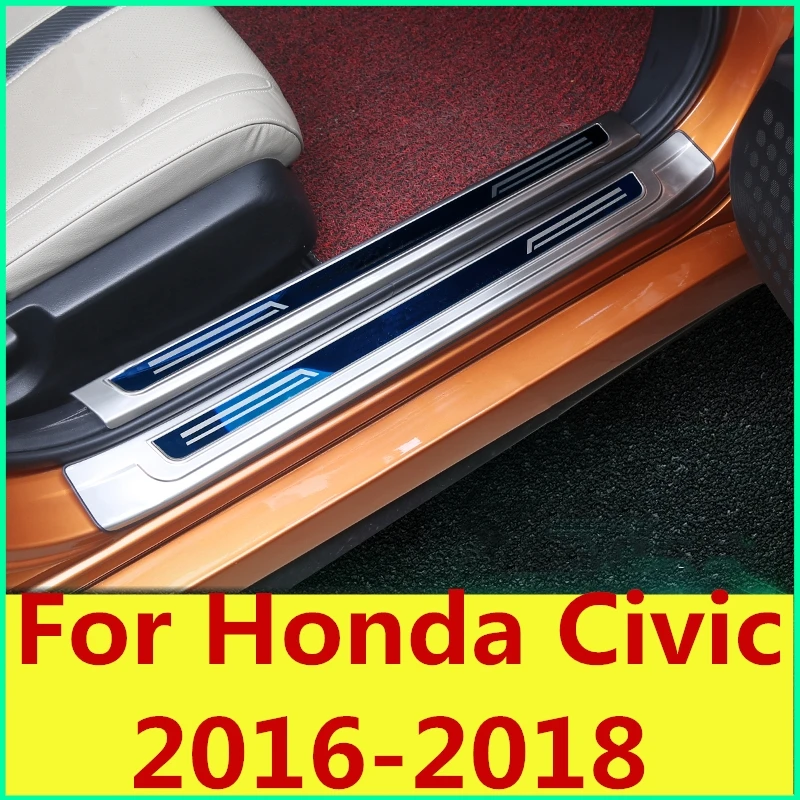 Специальный Внешний дверной порог для Honda Civic 2016 2018 10th Gen Sedan|Хромирование| |