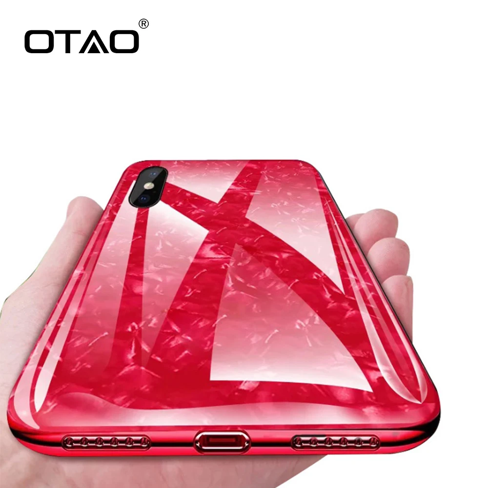 OTAO ударопрочный чехол из закаленного стекла для телефона iphone X 8 7 6 6s Plus чехлы в