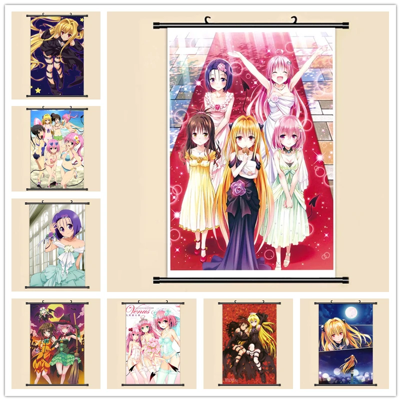 Аниме Манга To Love Ru Настенная картина прокрутки 40x60 обои наклейки постер 001|wall