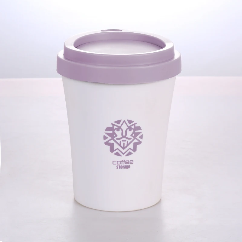 Маленькие мусорные ящики креативная форма кофейной чашки пластиковая мусорная корзина роликовая крышка типа круглая стоящая настольная мусорная корзина с узором