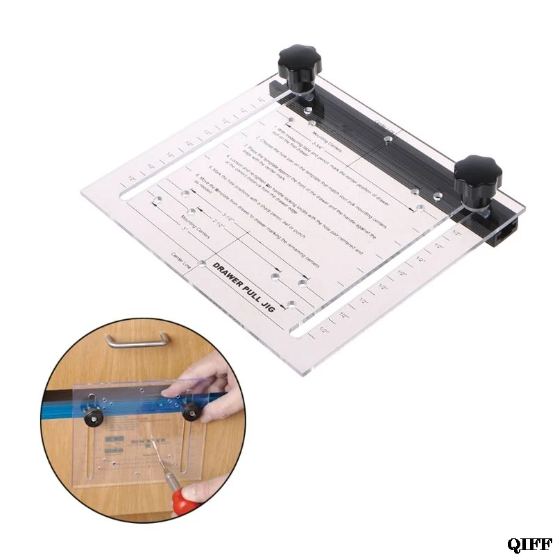 

Cabinet Punch Locator Drill Guide Hardware Jig Pull Drawer For Woodworking Drilling Hole Installation Tool MAY28