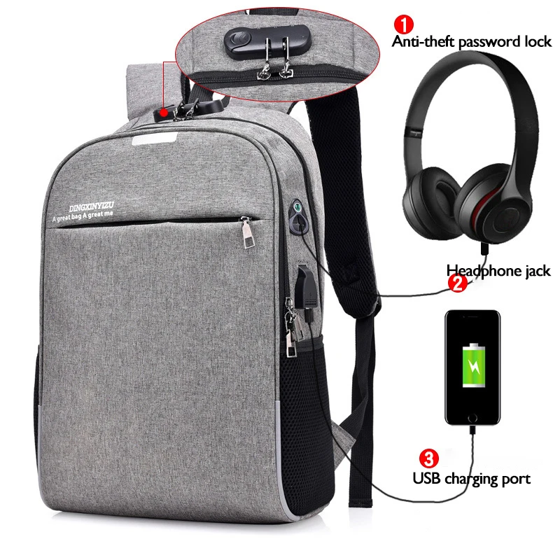 

Multi-functional Men Anti theft Backpack Student Leisure Travel School Bags For Teenagers USB Charging Laptop Backpack Mochila