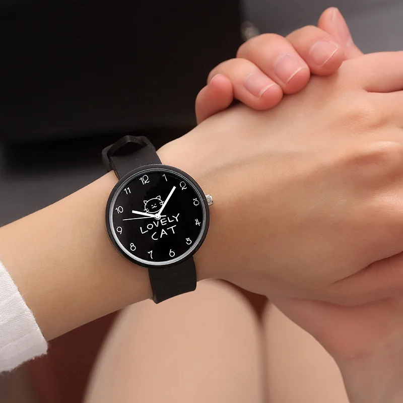 

Lovely Cat Women Quartz Watches Sweet Ladies Watch Cute Female Wristwatch Candy Student Girls Silicone Hours reloj mujer