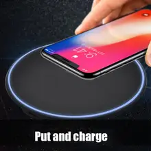 Беспроводное зарядное устройство Qi для iPhone 8 X XR XS Max 10 Вт быстрая Беспроводная зарядка для samsung S9 S8 Note 8 9 S7 Беспроводная зарядная панель