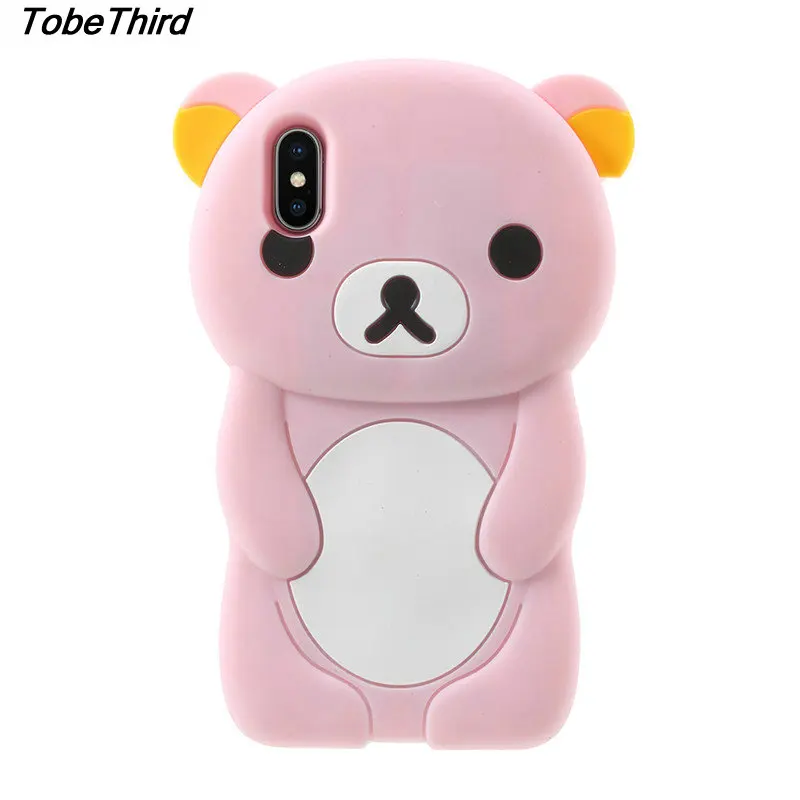 For iPhone X Case 3D Rilakkuma Silicone Protection Soft