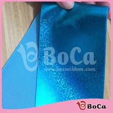 Горячая принимаем заказ 50 ярдов/рулон " 75 мм сплошной цвет голографическая покрытая фольгой grosgrain лента