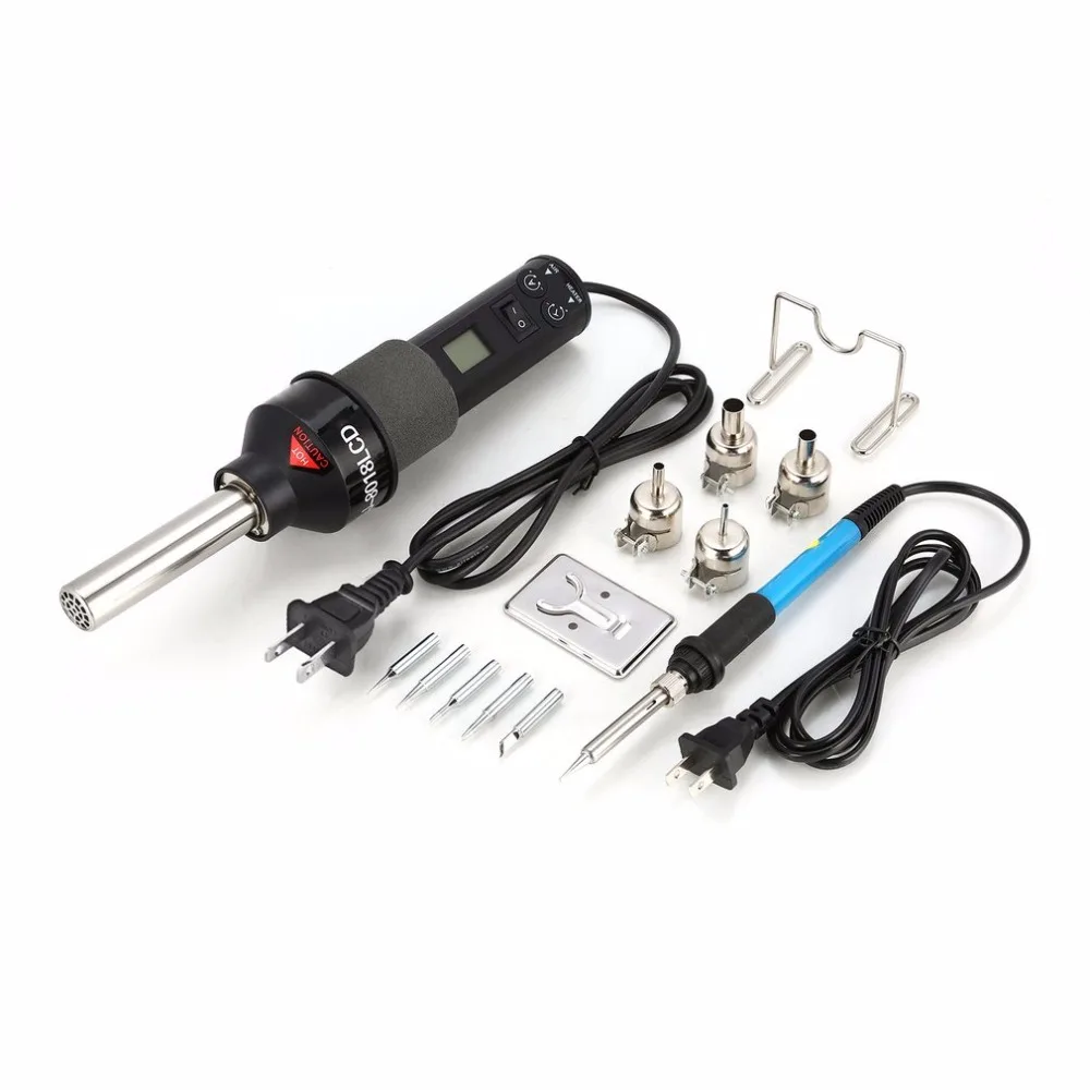 

Hot Air Heat Gun Temperature Fan 450W GJ8018LCD Electric Adjustable Soldering Iron Rework DIY Tool Nozzle Desoldering Station