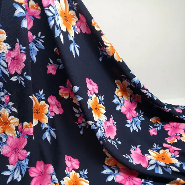 Chiffon fabric crimp cloth Printed Chiffon Floral printed chiffon Dress ...