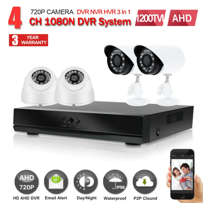 JORANK 4CH CCTV система 720 P HDMI DVR 1200TVL IR наружная защищенная от атмосферных воздействий CCTV камера комплект домашней безопасности системы наблюдения комплект