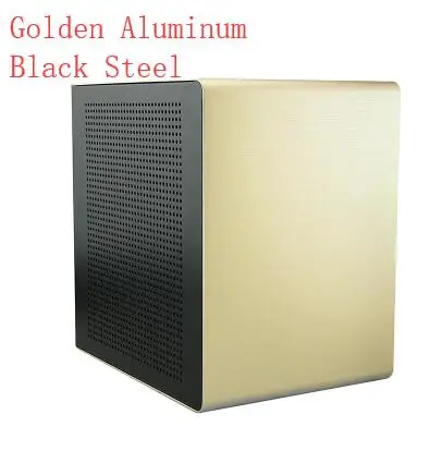 S4 mini-ITX шасси HTPC алюминий - Цвет: AluminumSteel Golden