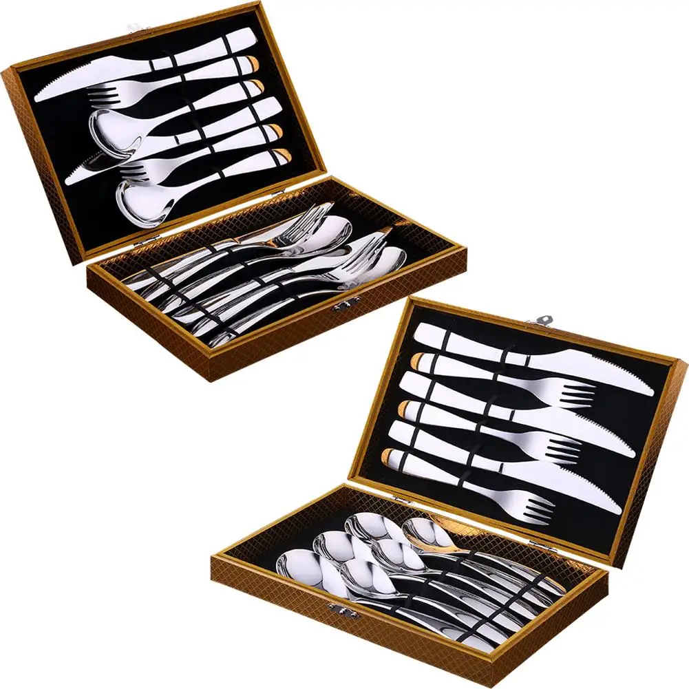

European Style Cutter And Fork Flatware Set Mirror Polished Tableware 304 Stainless Steel Cutter Fork Spoon Tableware Utensil Se