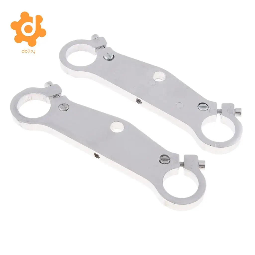 dolity 1 Pair Front Lower Triple Tree Steering Stem Fork Clamp 1'' 49cc Handlebar
