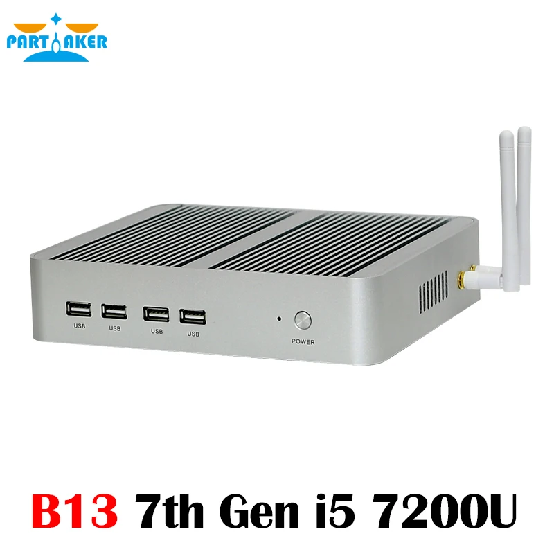  Partaker B13  7th Gen Win10 fanless I5 7200U OEM Mini PC IN Stock 