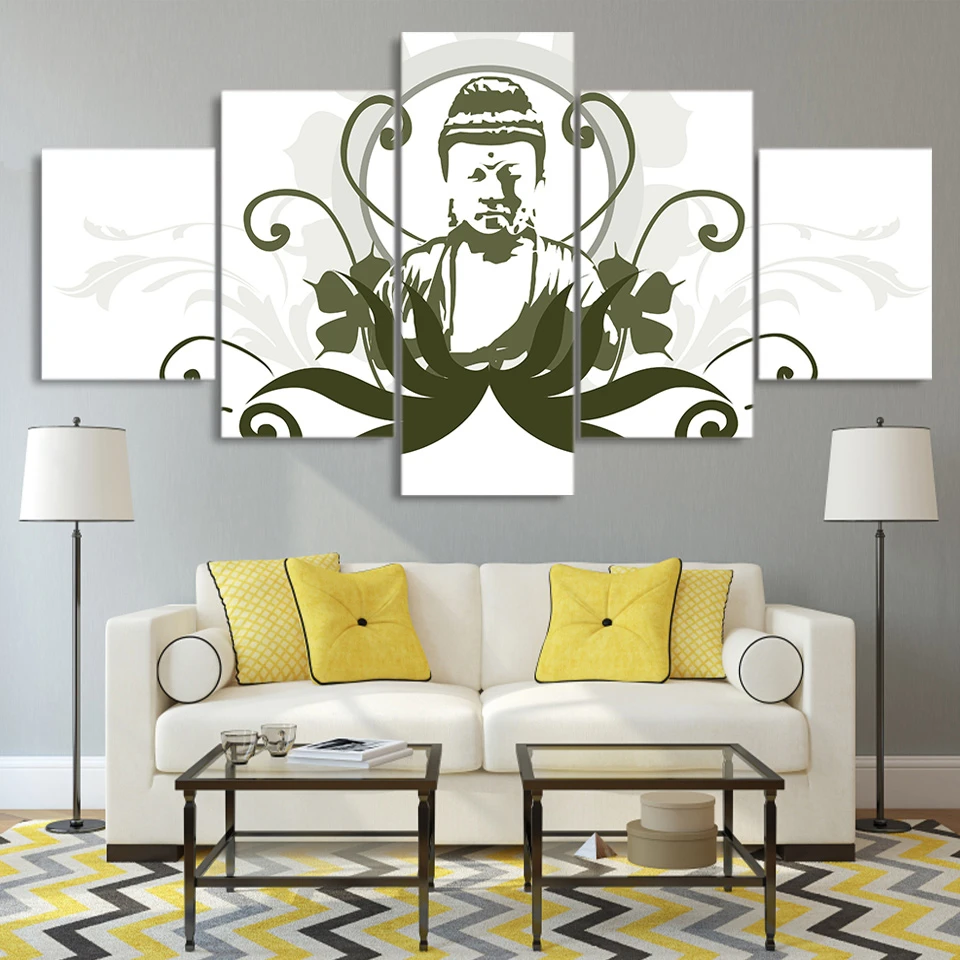 Lienzo HD impresión moderna casa pintura Modular 5 paneles Buda cómic  dibujo marco pared arte cartel decoración sala de estar imágenes|living  room pictures|art posterhd prints - AliExpress