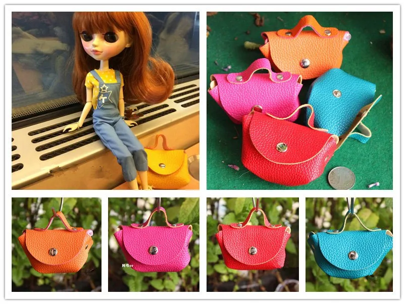 

Free shipping random color Miniature doll bag for Blyth Azone Momoko licca bjd doll Accessories toys gift girl play house