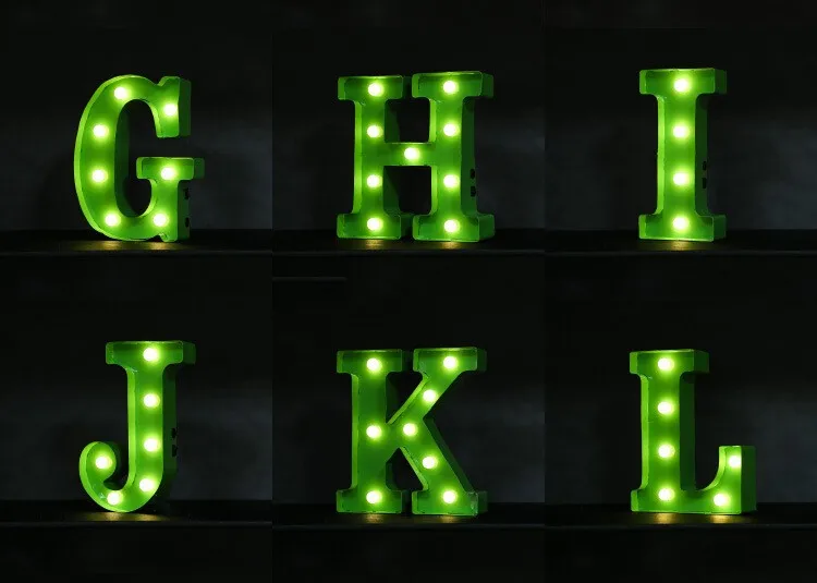 Letreiro de Led Sinal de Luz para Cima Cima do Vintage Letras de Plástico Queda de Potência. Boa Qualidade Letras do Vintage Alfabeto Luz Interior 6 High Quality led letters