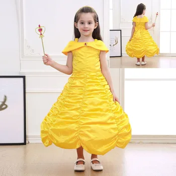 

Kids Girls Movie Beauty and the Beast Fancy Dress Cosplay Costume Princess Dress Children Halloween Party Cosplay Costume Suit