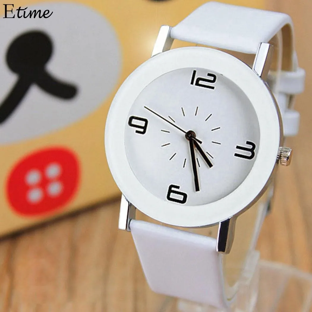 

Women Watches relogio feminino Watch Women Girl Students Round Analog Dial Casual Wrist Quartz Ladies Watch Clock Black White