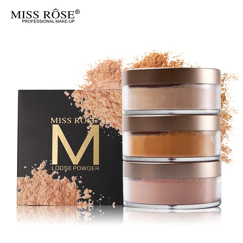 Основа для макияжа Miss Rose 12 цветов прозрачная свободная пудра с контролем