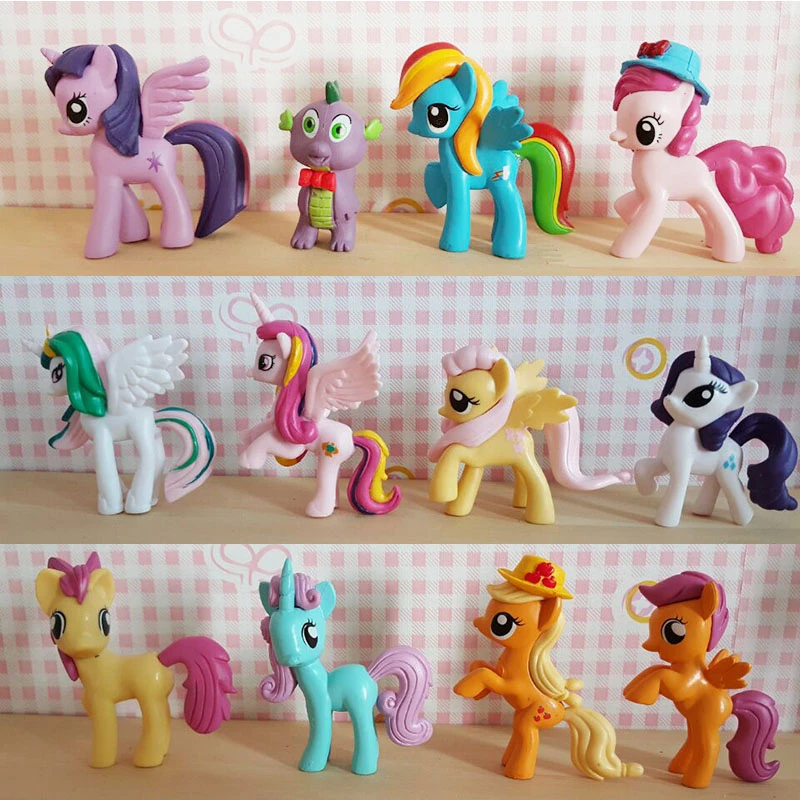 6-7CM Unicorn Horse Figures Princess action figure Toys Baby Infant Girls Toys Birthday Gift Rainbow Dash Collection decor