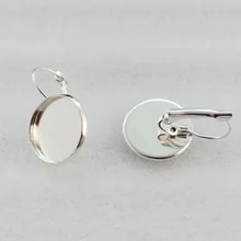 24 шт ярко-серебристого цвета 14 мм Кабошон Установка франч Серьги#23152