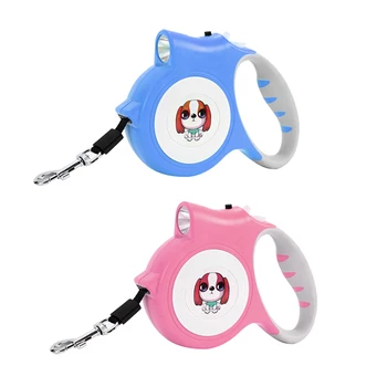 

2 Pcs 5m Pet Auto Extendable Traction Rope Walking Lead Leash With Light