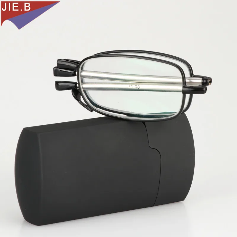 Enhanced Photochromic Folding Reading Glasses with Portable Case - Unisex Slim Design