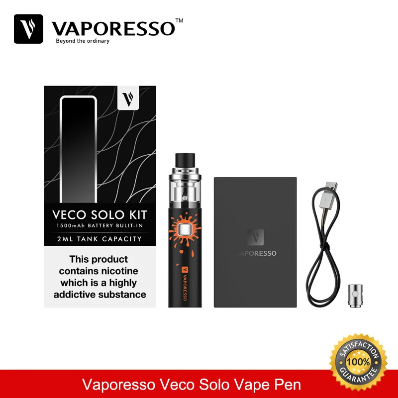 

(3pcs/lot) cigarette electronique Vaporesso Veco Solo Vape Starter Kit 1500mah 2ML Capacity All-in-One Vape Pen Vaporizer