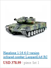 Henglong 1/16 6,0 поколения инфракрасный боевой Leopard2A6 RTR rc Танк 3889 отдача ствола металлические дорожки W/Link TH12772