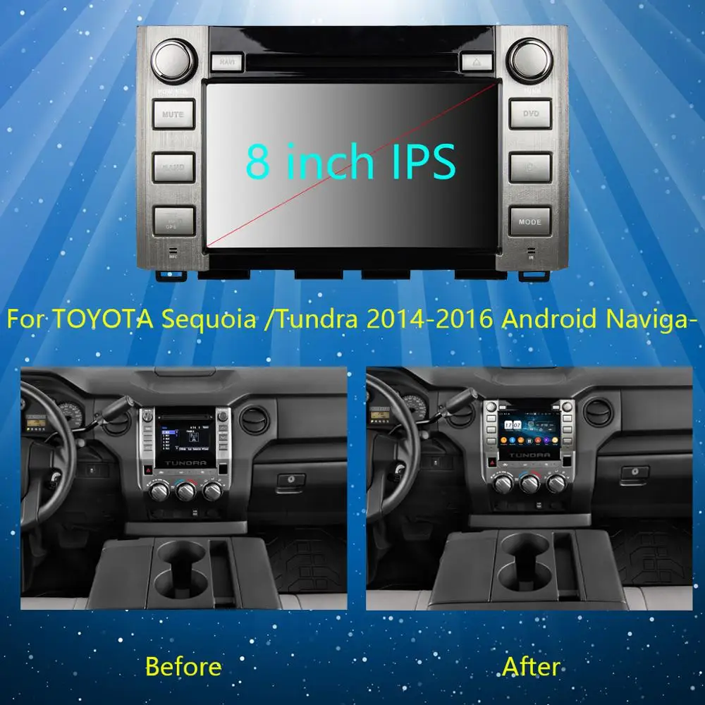 " ips 1920*1080 8 Core 4G ram+ 64G rom Android 9,0 автомобильный dvd-плеер для Toyota Sequoia Tundra DSP радио gps Parrot BT