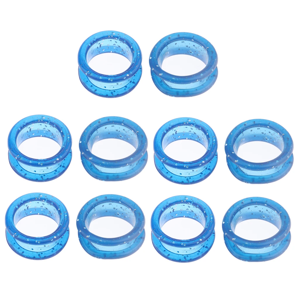 10pcs Silicone Barber Hair Grooming Shears Scissor Finger Ring Grips Inserts Set