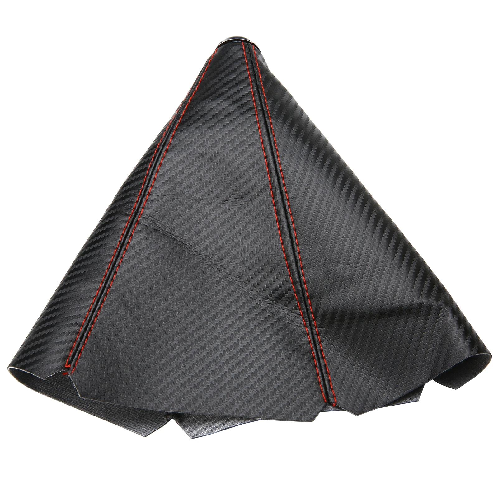 1pcs Shift Boot Cover Gaiter Universal Carbon Fiber Manual Gear Shift Knob Boot Cover Gaiter Red Stitch Black + Red Stitch Line