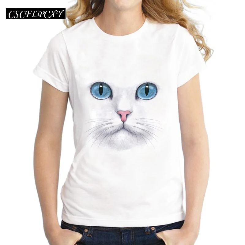 المتناثرة الأزياء المحملة قميص فام ثعلب صغير و البومة طباعة 2016 الصيف نمط الحيوان T قميص المرأة التي شيرت النساء قمم قصيرة الأكمام