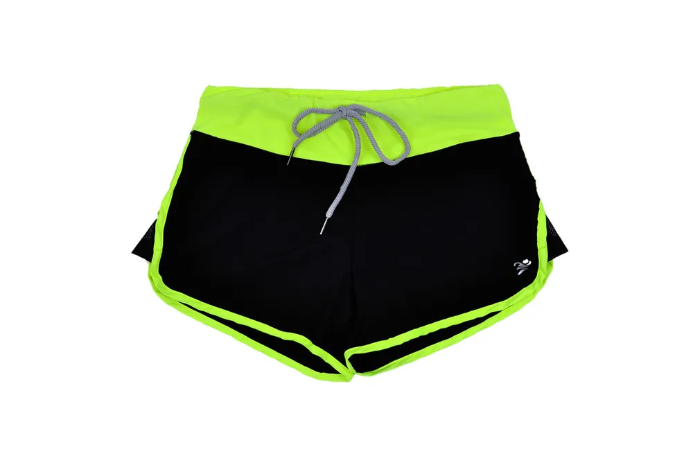 Пикантные быстрое высыхание Drawstring Для женщин спортивные беговые шорты Хлопок эластичная кулиска на талии шорты тренажерный зал йоги Фитнес леггинсы - Цвет: green