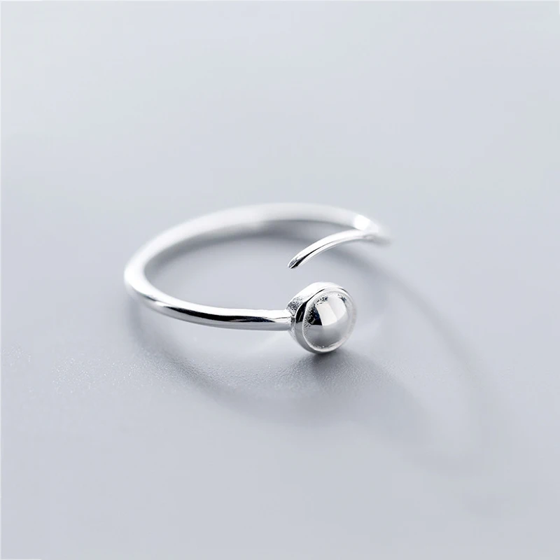 INZATT, настоящее 925 пробы, серебряное, минималистичное, регулируемое кольцо для женщин, вечерние, большой светильник, с бусинами, персонализированные линии, модное ювелирное изделие