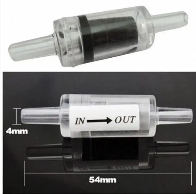 5 X One Way Non Return Check Valve Aquarium Co2 System Air Pump Black 4mm pipein CO2 Equipment