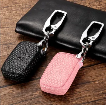 

Car Genuine Leather Key Cover Holder Case For Land Rover Range Rover Freelander Evoque Discovery 3 For JAGUAR XE XF XJ F-TYP