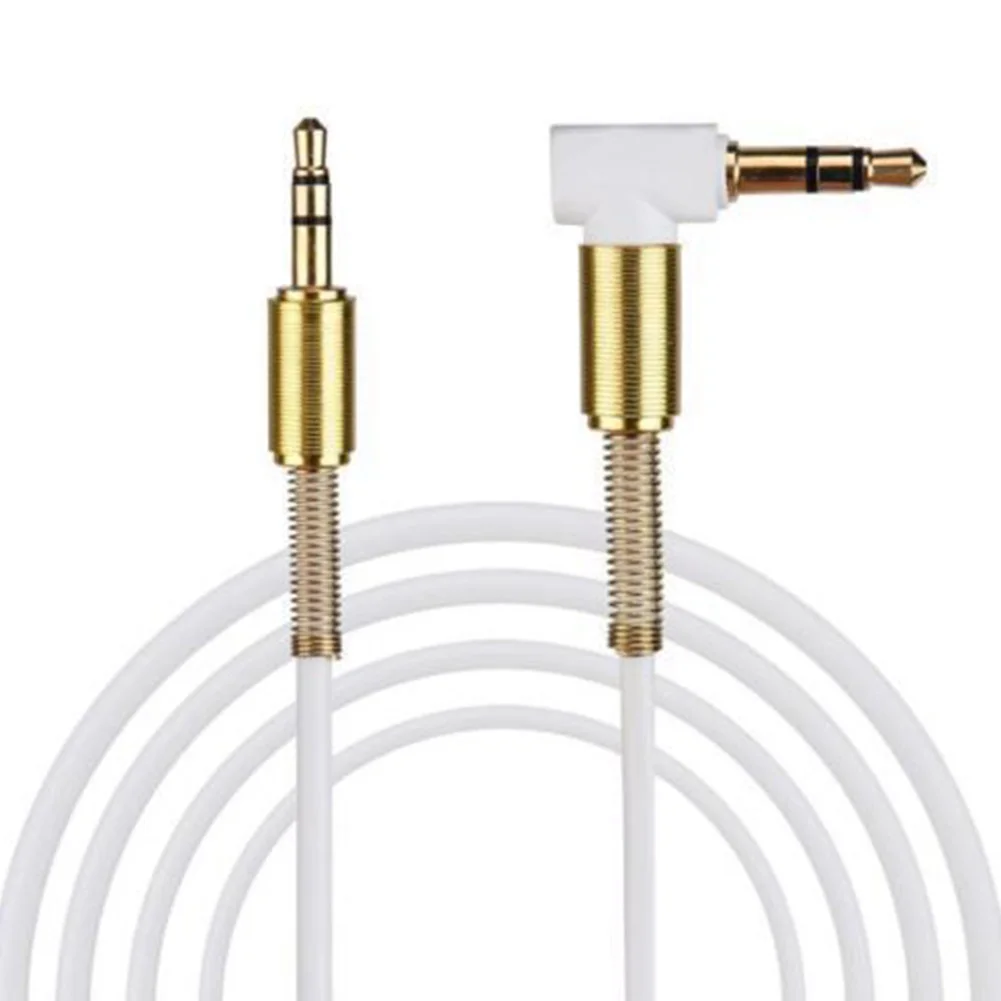 Аудио кабель, провод с золотым покрытием, 3,5 мм, папа-Папа, автомобильный Aux вспомогательный разъем, стерео аудио кабель для iPod Phone MP3 - Цвет: Белый