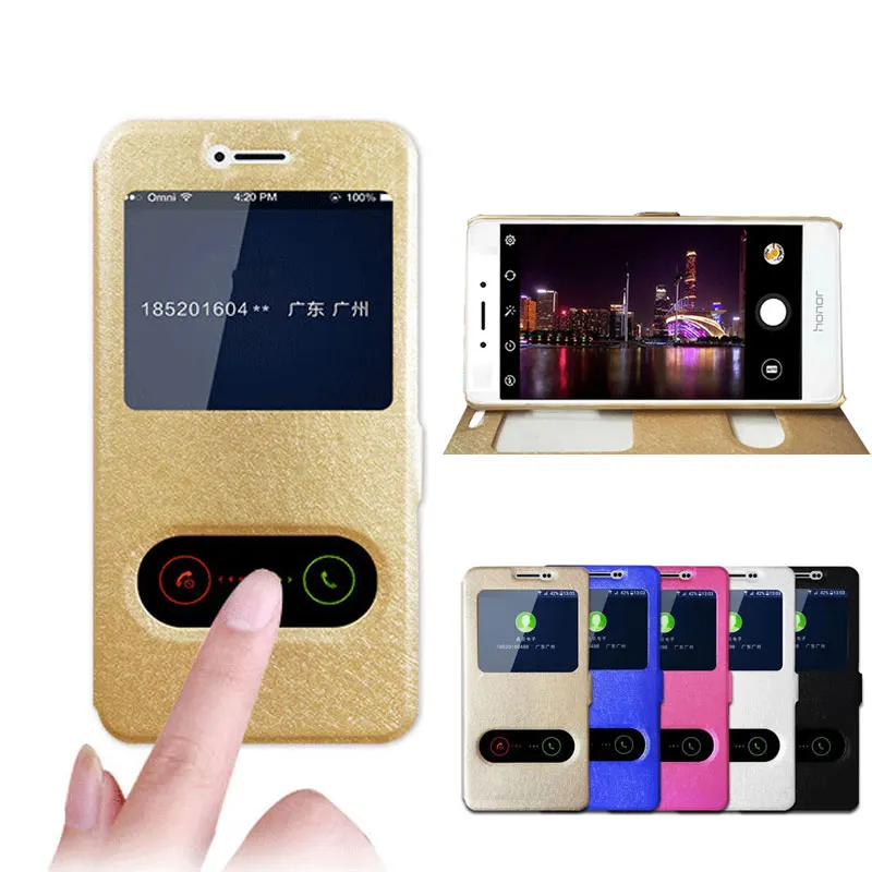 

For Coque Huawei Honor 6A Case Flip PU Leather Cover View Window Stand Book Case For Huawei Honor 6A Cover DLI-TL20 Phone Case