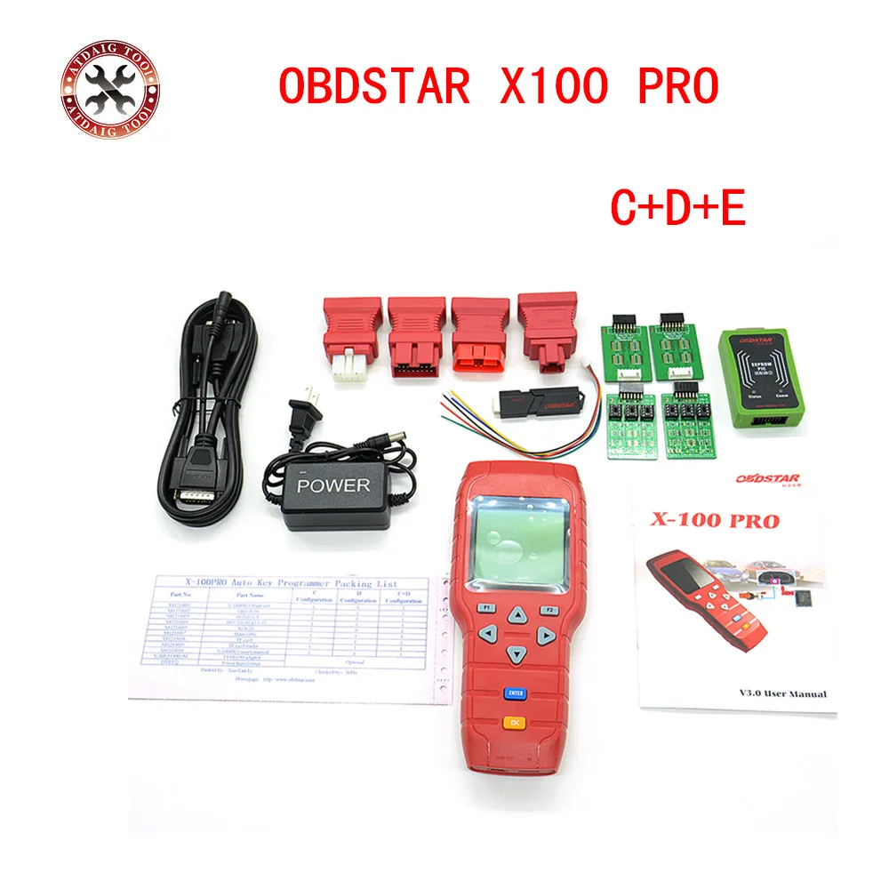 

OBDSTAR X-100 PRO X100 Pro Auto Key Programmer C+D+E Type for IMMO&ODOMETERand OBD Software Function with EEPROM X100 Programmer