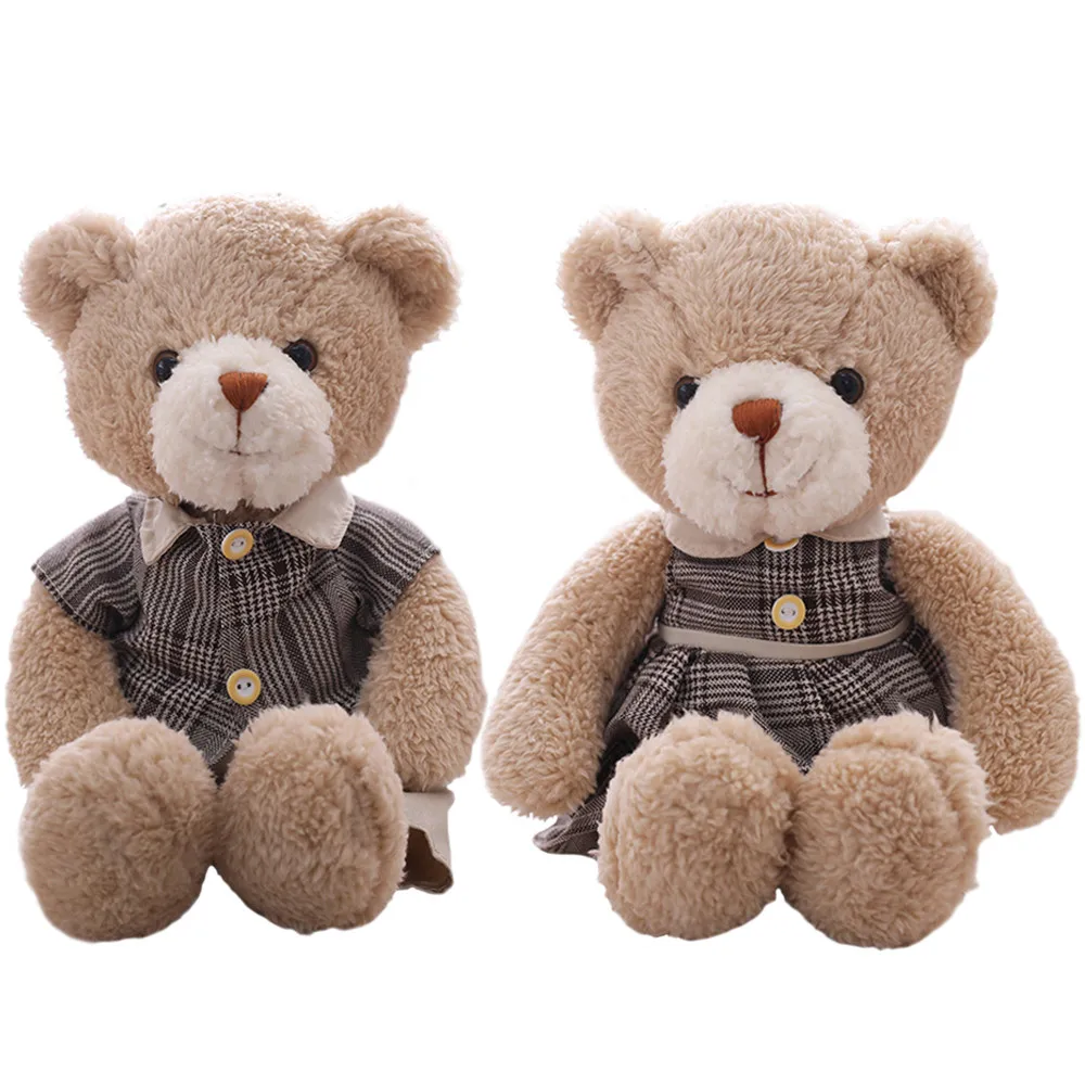 1pc 38cm Cute Lovers Bear Plush Toys Stuffed Lovely Male and female
