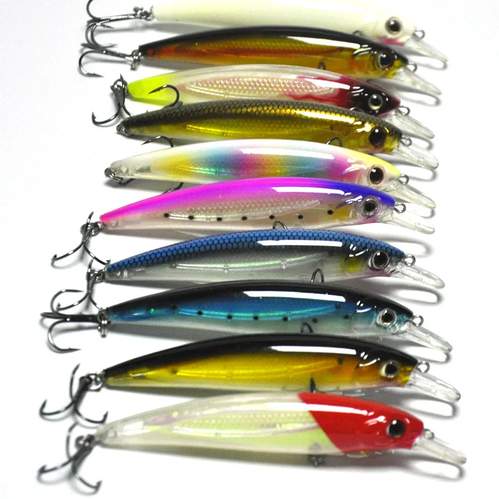 

10pcs/lot 110mm 13.5g Hard Fishing Lures Sinking Minnow Rattle w/ Display Box