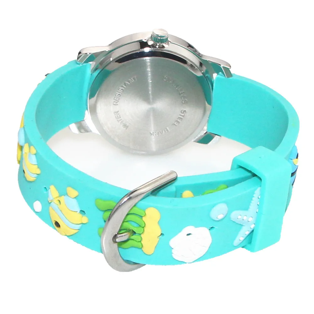 Новое поступление Hansying Брендовая детская 3D кварцевые часы Shell вторая рука Дизайн для мальчиков и девочек Водонепроницаемый часы Reloj