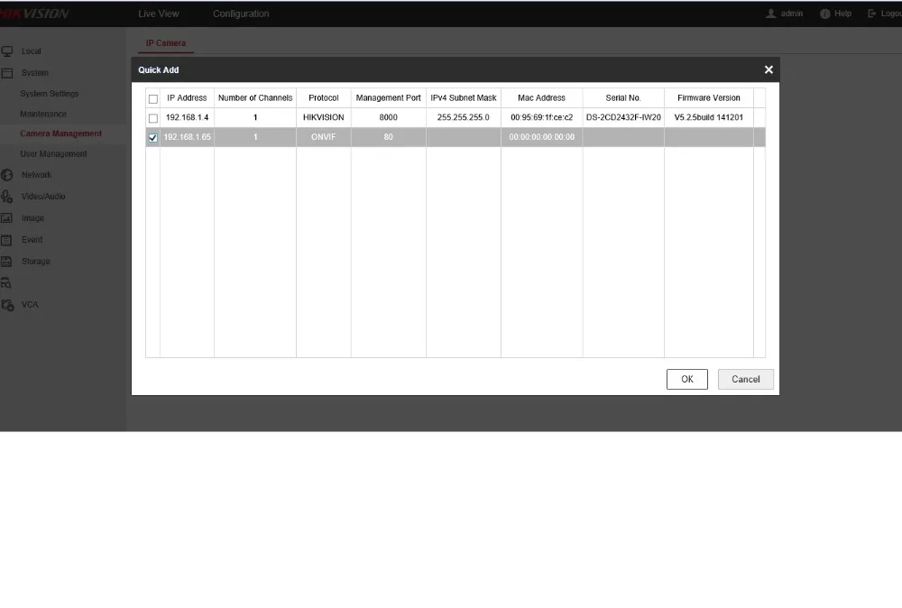 add onvif camera 1